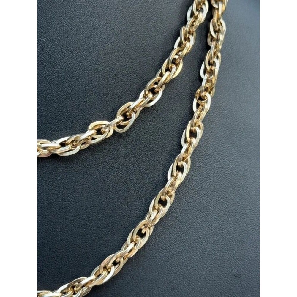 Vintage Sarah Coventry signed chunky gold braided chain necklace